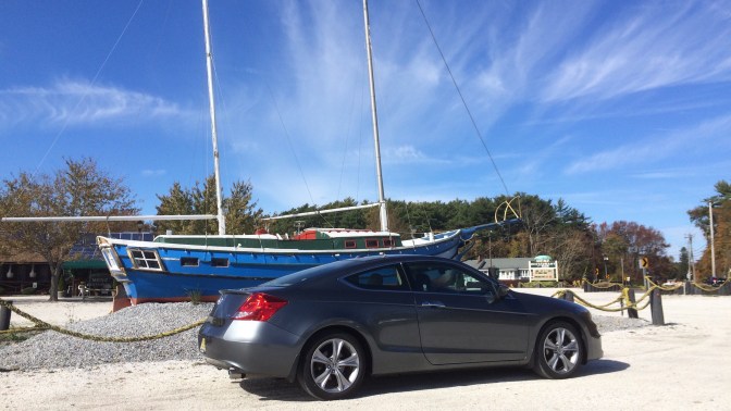 Photo of gray Honda Accord in front of Menz's restaurant