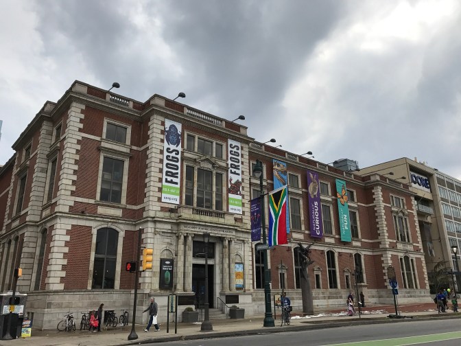 Photo of the exterior of the Academy of Natural Sciences.