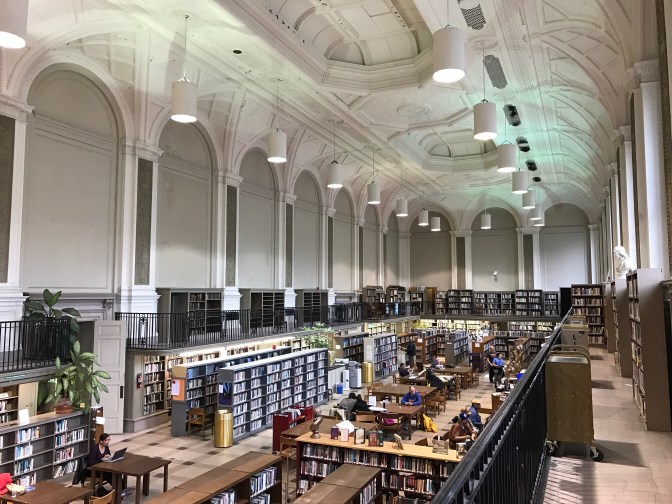 Reading room at the Free Library.