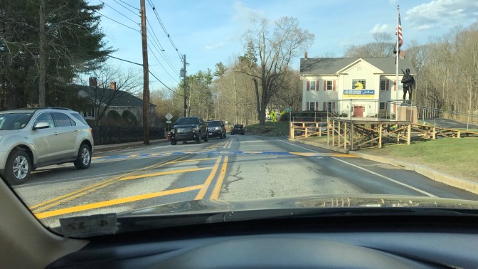 Boston Marathon Starting Line on Route 135 in Hopkinton.