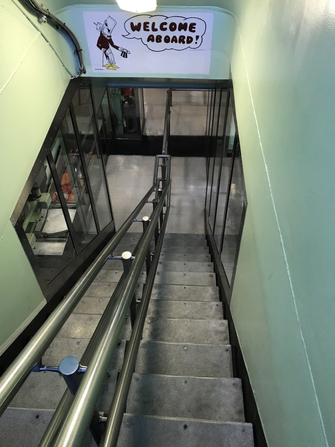 Stairway leading into the Nautilus.