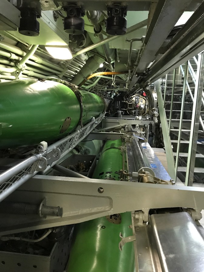 Torpedo room aboard the Nautilus.