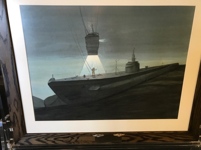 Painting of the rescue of the Squalas crew by Rescue Chamber and diver.