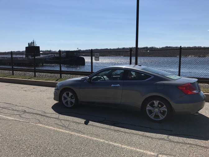 Honda Accord in foreground, USS Nautilus in background.