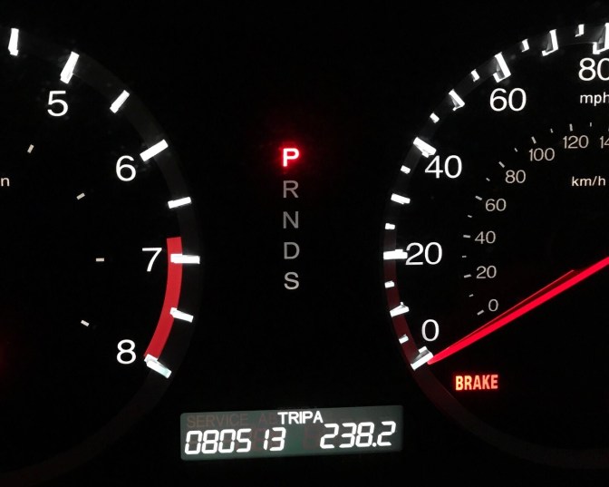Photo of car odometer.