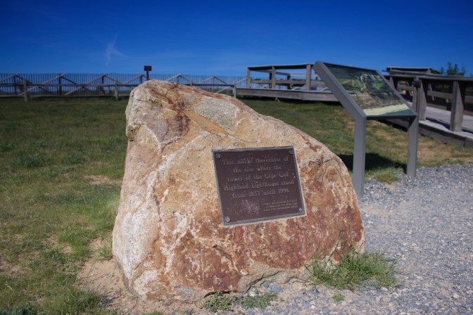 Rock marker of original location of lighthouse.