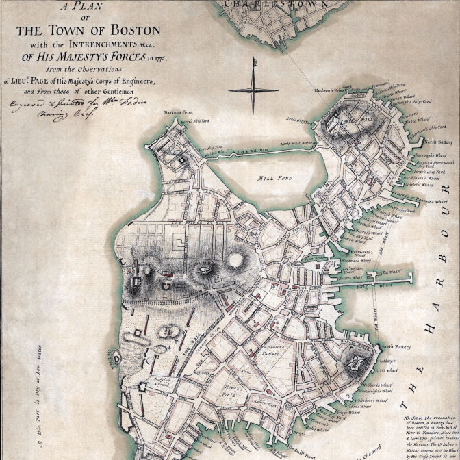 Map of Boston Harbor from 1775.