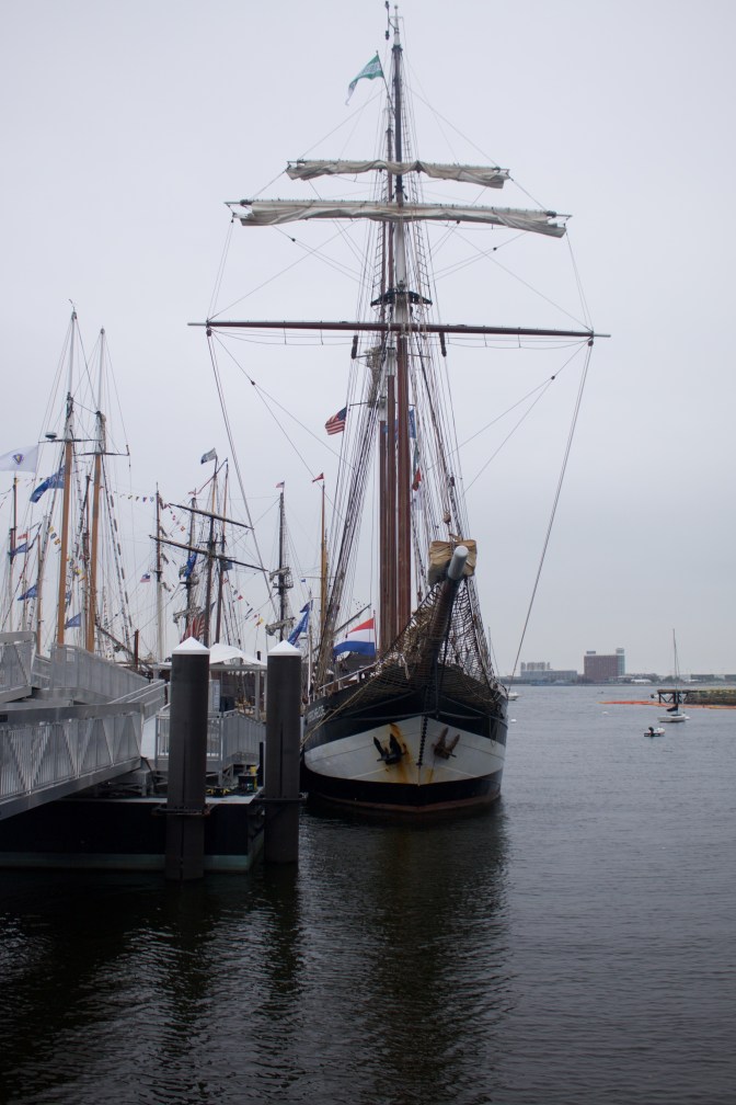 Sailing vessel Oosterschelde at port.