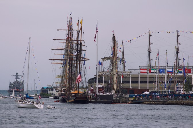 Vessels docked for Sail Boston.