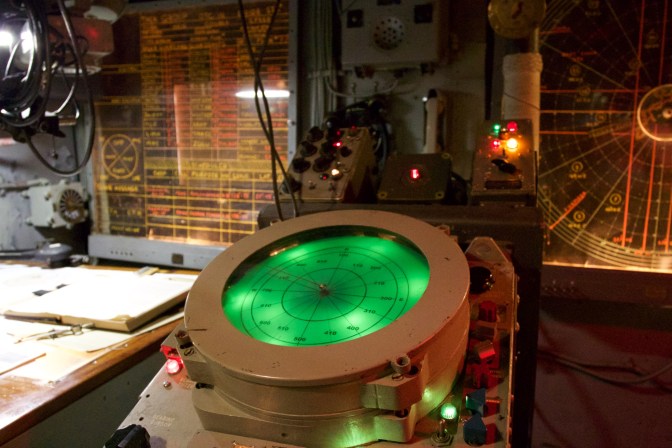 Combat Information Center on board the Cassin Young.