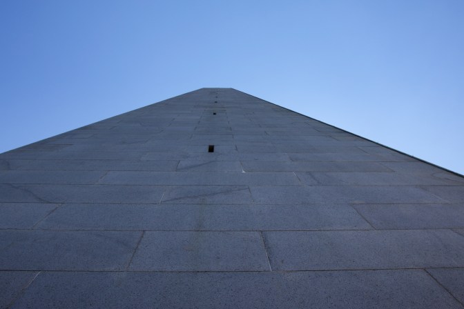View toward the top of the monument, looking straight up.