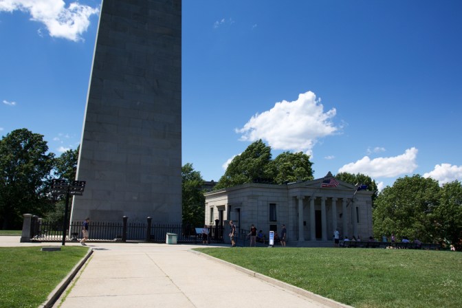 Base of Bunker Hill Monument and the Lodge.