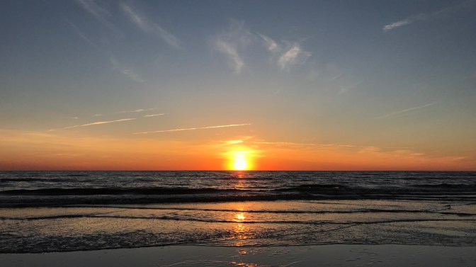 Sunset on the beach.