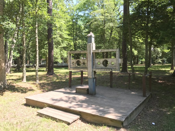 Prisoner stocks at Cold Spring Village.