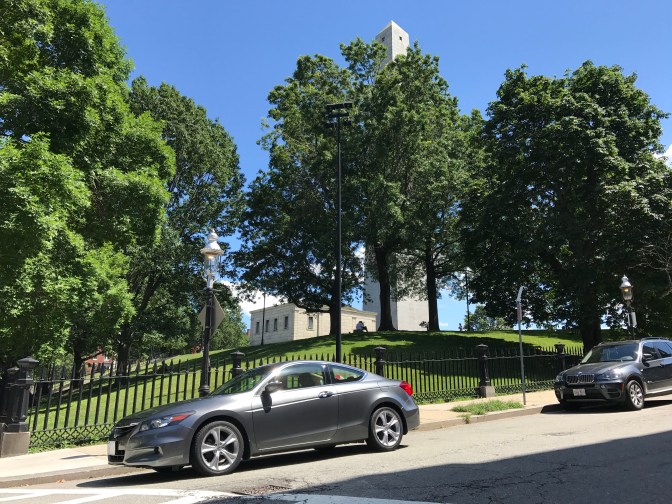 2012 Honda Accord in foreground, Bunker Hill Monument in background.