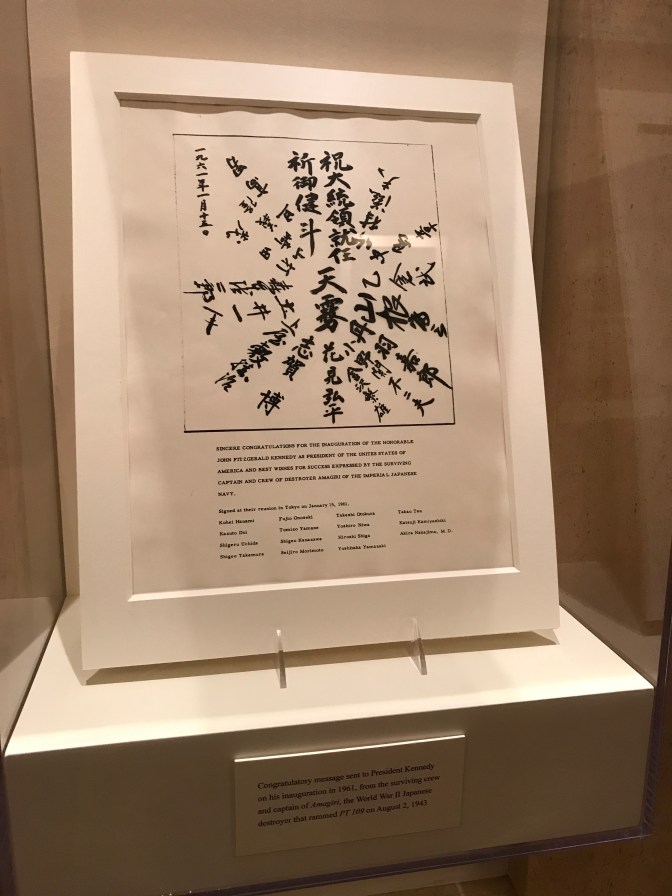 Letter from the surviving crew of the Japanese destroyer Amagiri, congratulating President Kennedy on his 1960 election.