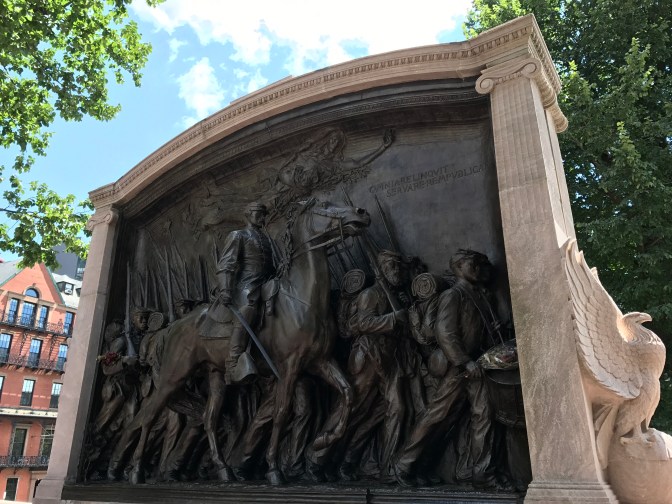 Statue for the Massachusetts 54th Regiment Volunteer Infantry.