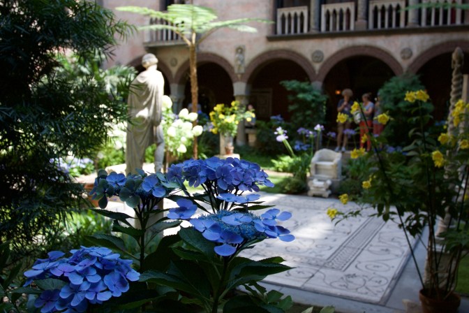 Flowers in the courtyard.