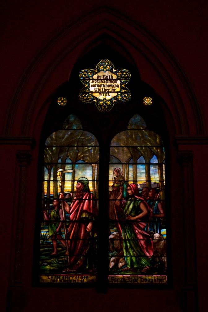 Stained glass window in Church of the Covenant.
