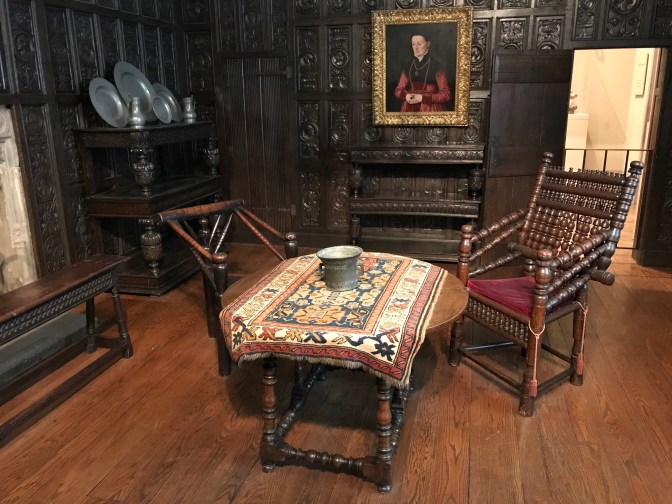 Wood paneled room from the Red Lodge in Kent, England.
