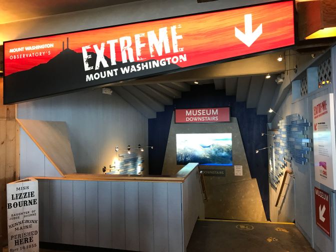 Mountain Washington Museum entrance in the Summit House.