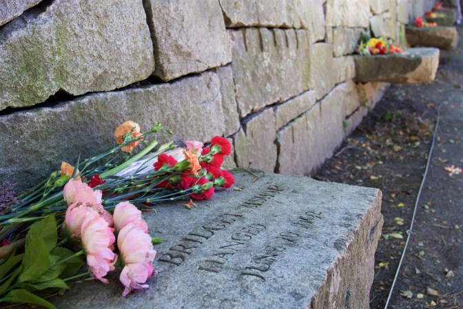 Stone memorials to those who perished as witches in the trials.