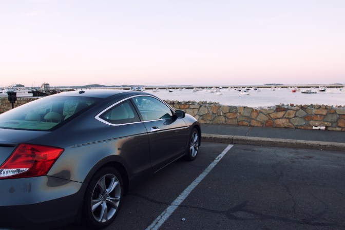 2012 Honda Accord, parked in front of Plymouth Harbor.