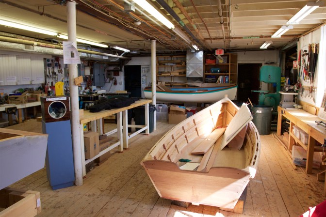 Boat building workshop.