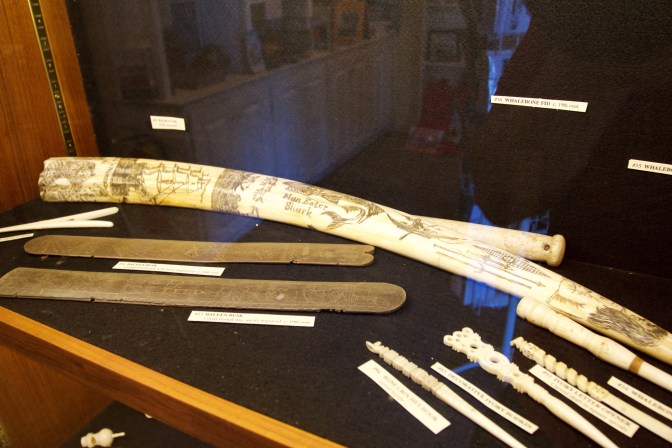 Exhibit on engravings on whale bones.