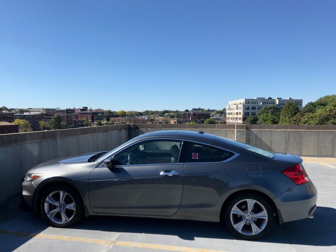 2012 Honda Accord, parked atop a parking garage.