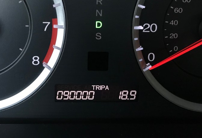 Odometer at 90,000 miles.