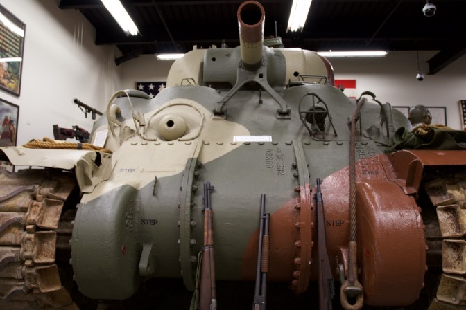 Frontal view of M4 Sherman tank.