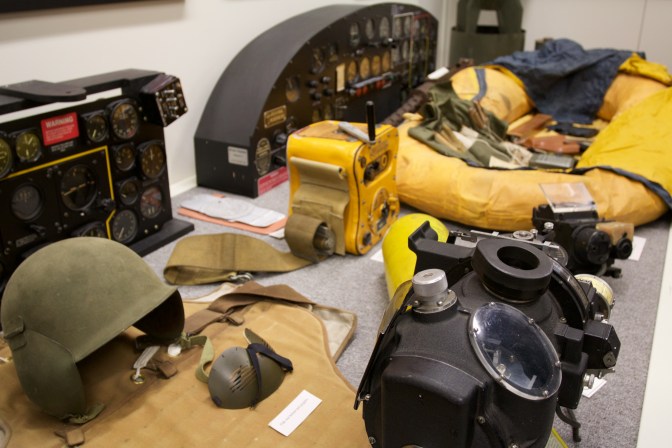 Cockpit equipment from U.S. bombers and fighters.