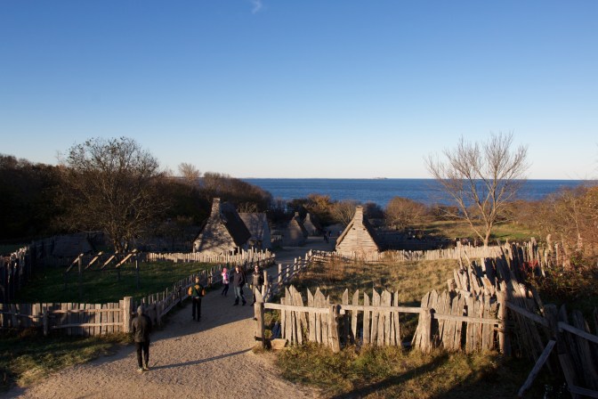 View of the Village and Atlantic Ocean from the top of the Fort/Meetinghouse.