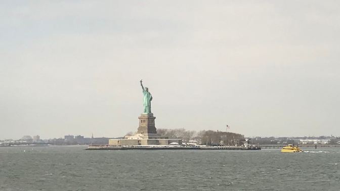 View of Statue of Liberty.