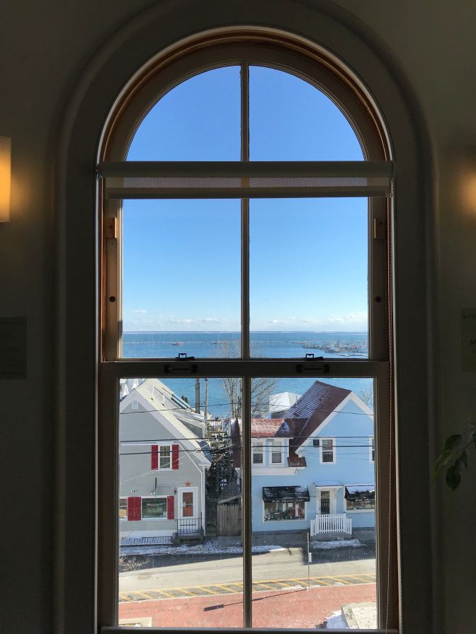 View of Provincetown harbor through the 3rd story window.