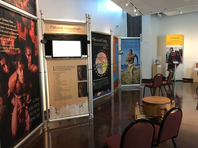 Exhibit on Native American life near Plymouth.