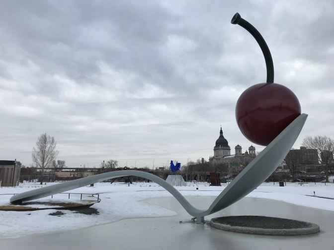 Cherry and Spoon fountain in the Minneapolis Statue Garden.