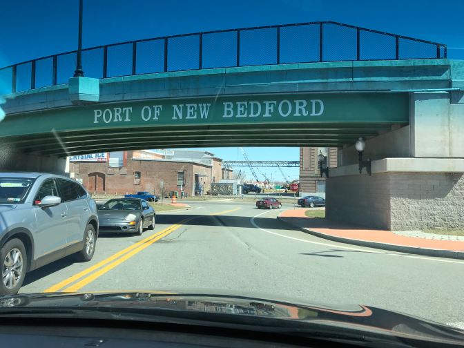 Underpass with "Port of New Bedford" written on it.