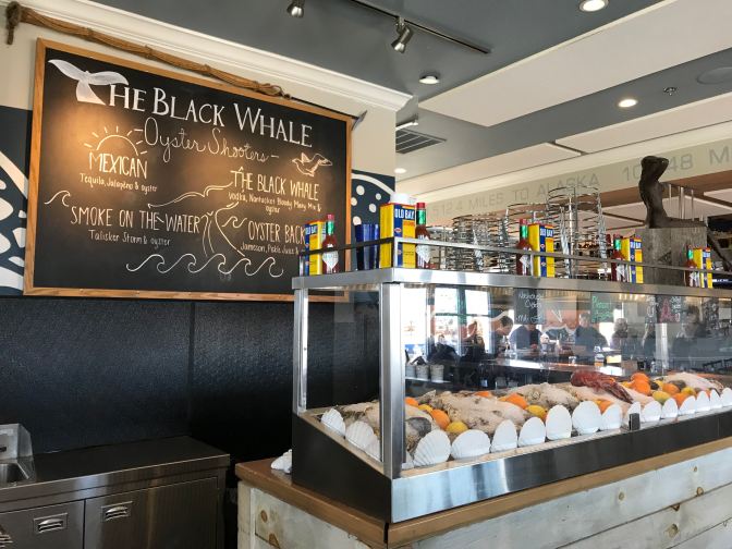 Oyster bar at restaurant The Black Whale.