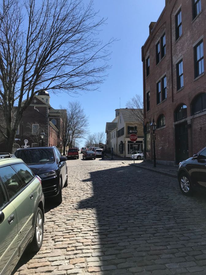 Cobblestone streets in New Bedford.