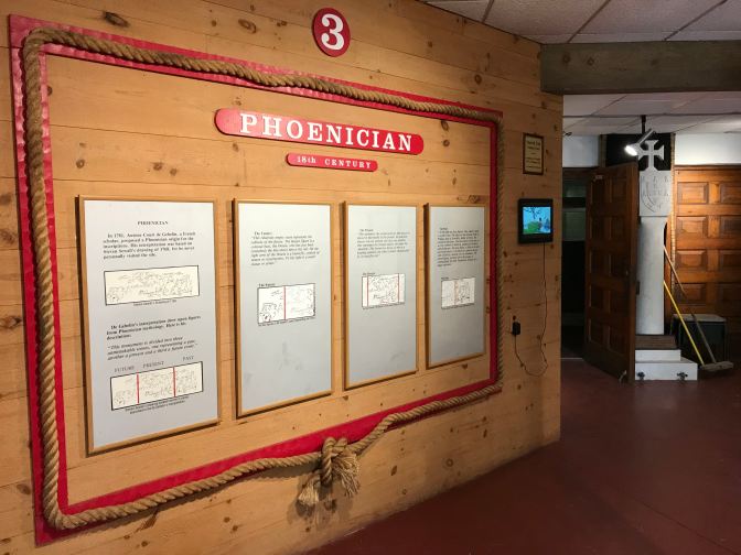 Wall display on Phoenician origin of the carvings.