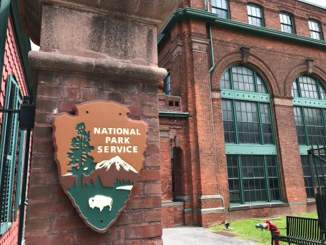 National Park Service sign on entrance to museum.