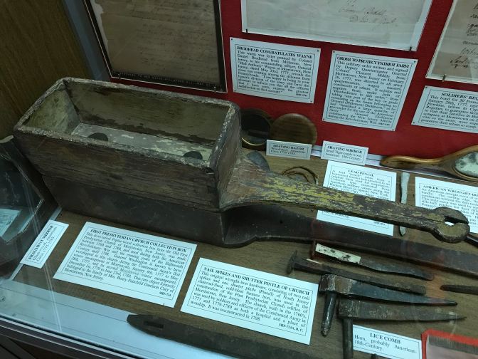 Wooden church collection box.