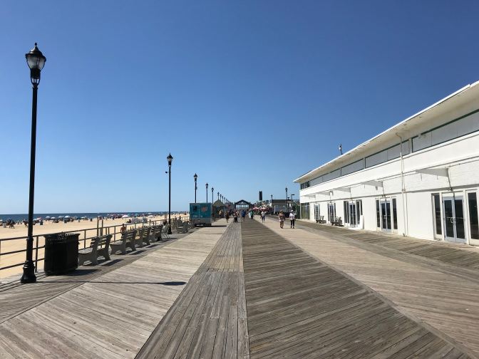 View of the Asbury Park Boardwalk, looking south.