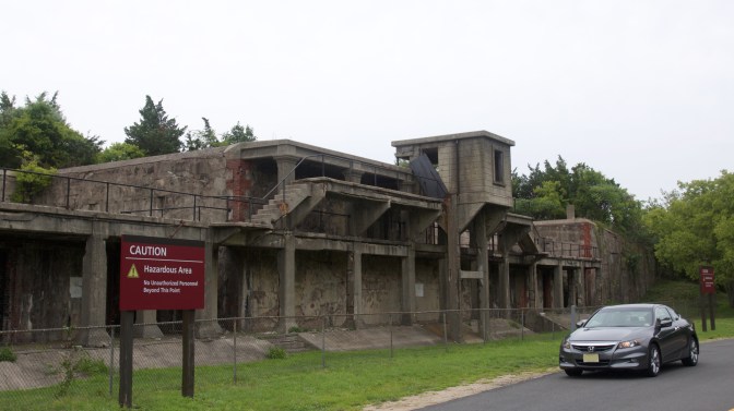 2012 Honda Accord in front of abandoned concrete structure.