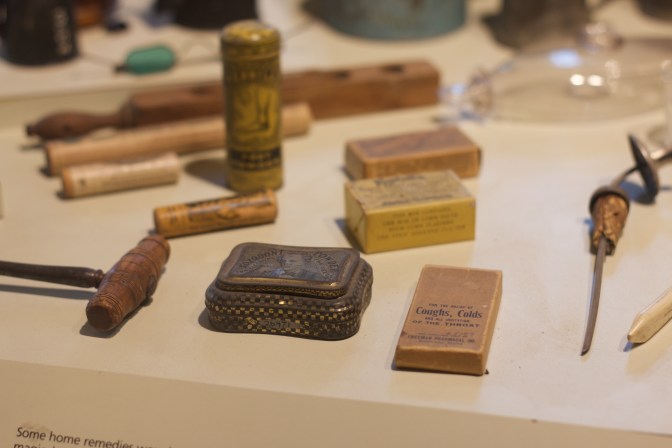 Small pills and medicines from the 19th century.