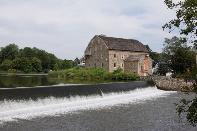 View of the Stone Mill. The Raritan River is in the foreground.