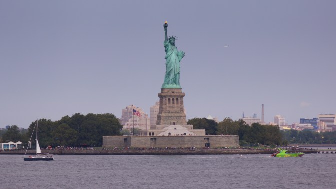 The Statue of Liberty in New York Harbor.
