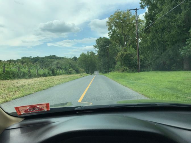 Rural two-lane road in Pittstown, NJ.